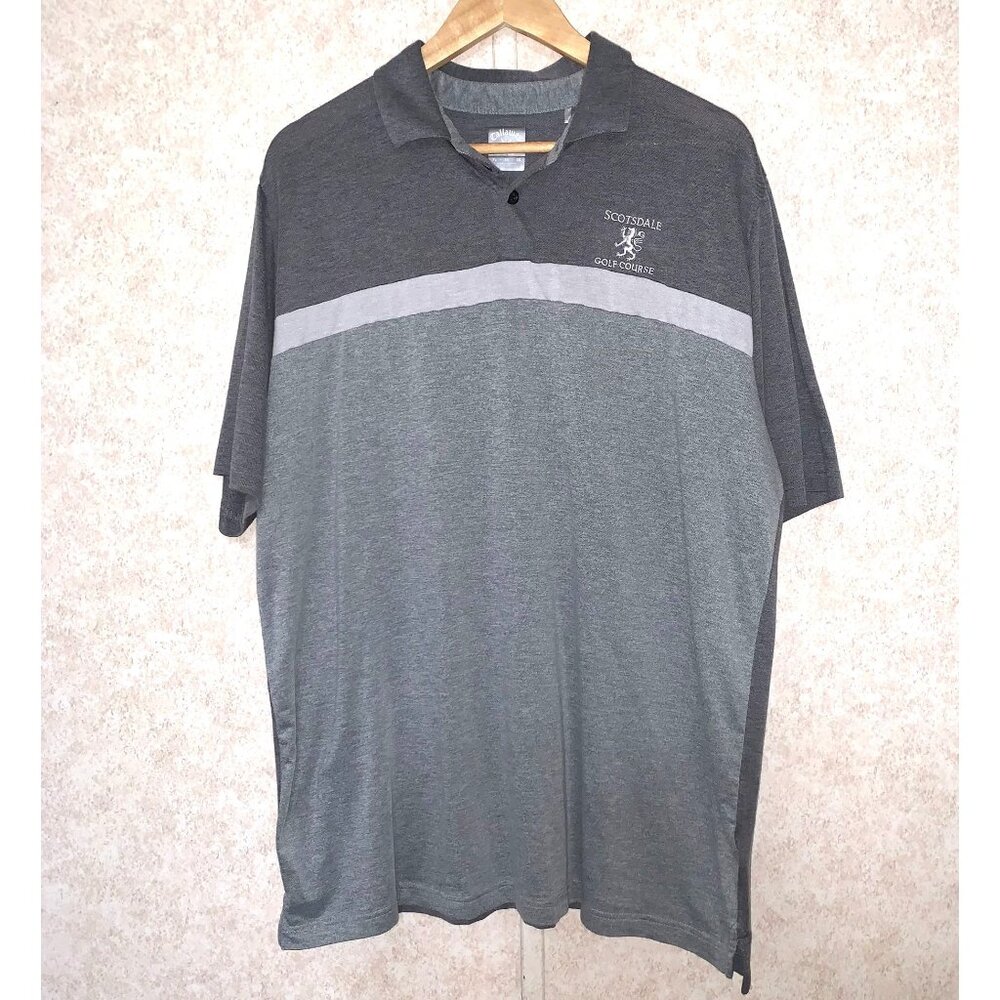 Callaway Men's Gray Swing Tech Polo Shirt Opt-Dri Scottsdale Golf Course Size XL